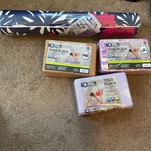 Yoga mat and blocks